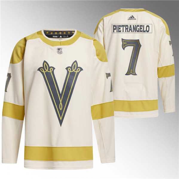 Mens Vegas Golden Knights #7 Alex Pietrangelo Cream 2024 Winter Classic Breakaway Stitched Jersey Dzhi->vegas golden knights->NHL Jersey